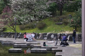 春の庭遠景